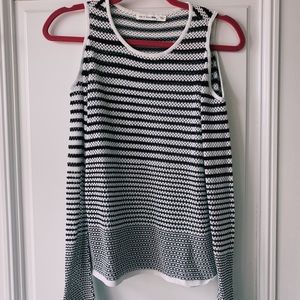 rag & bone black and white lightweight sweater